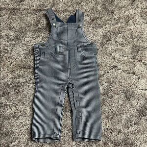 Striped Navy & White Kids Overalls - Classic Cotton
